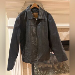 Arizona Jean Company Men's Dark Brown Faux Leather Motorcycle Jacket Size XL